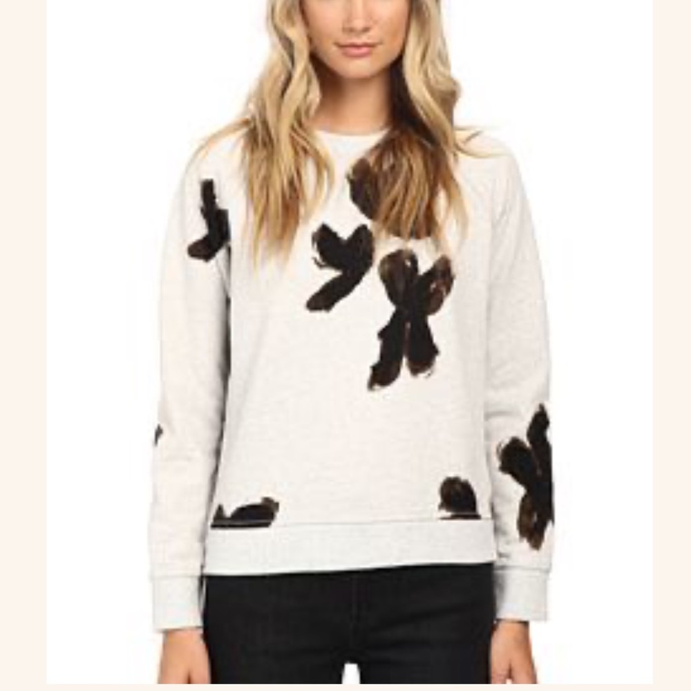 Marc by Marc Jacob’s Lunar Rock Melange Grey & Brown Flower Sweatshirt Medium